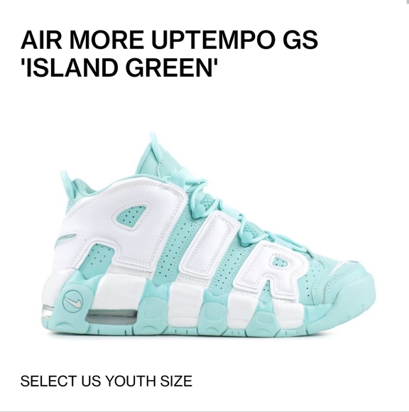 NIKE AIR More Uptempo GS Island Green Youth Limited Edition...